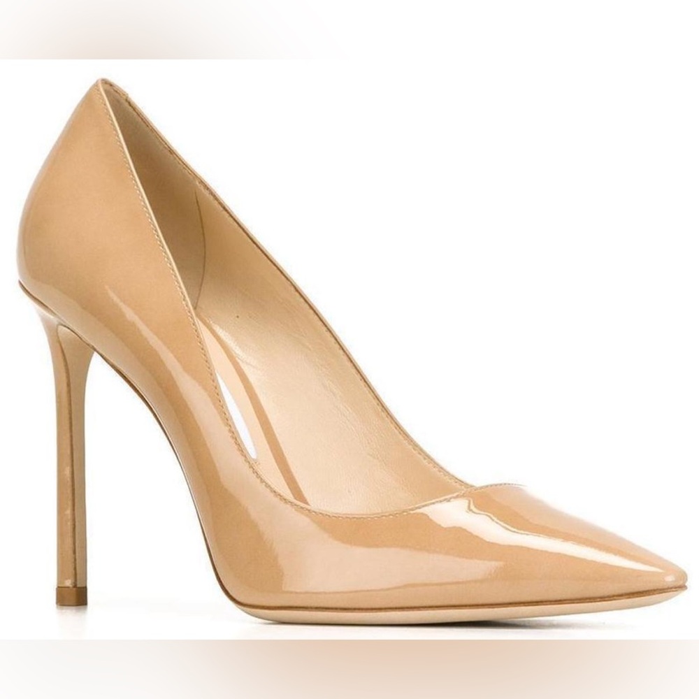 Jimmy Choo Nude patent leather romy 100 size 35